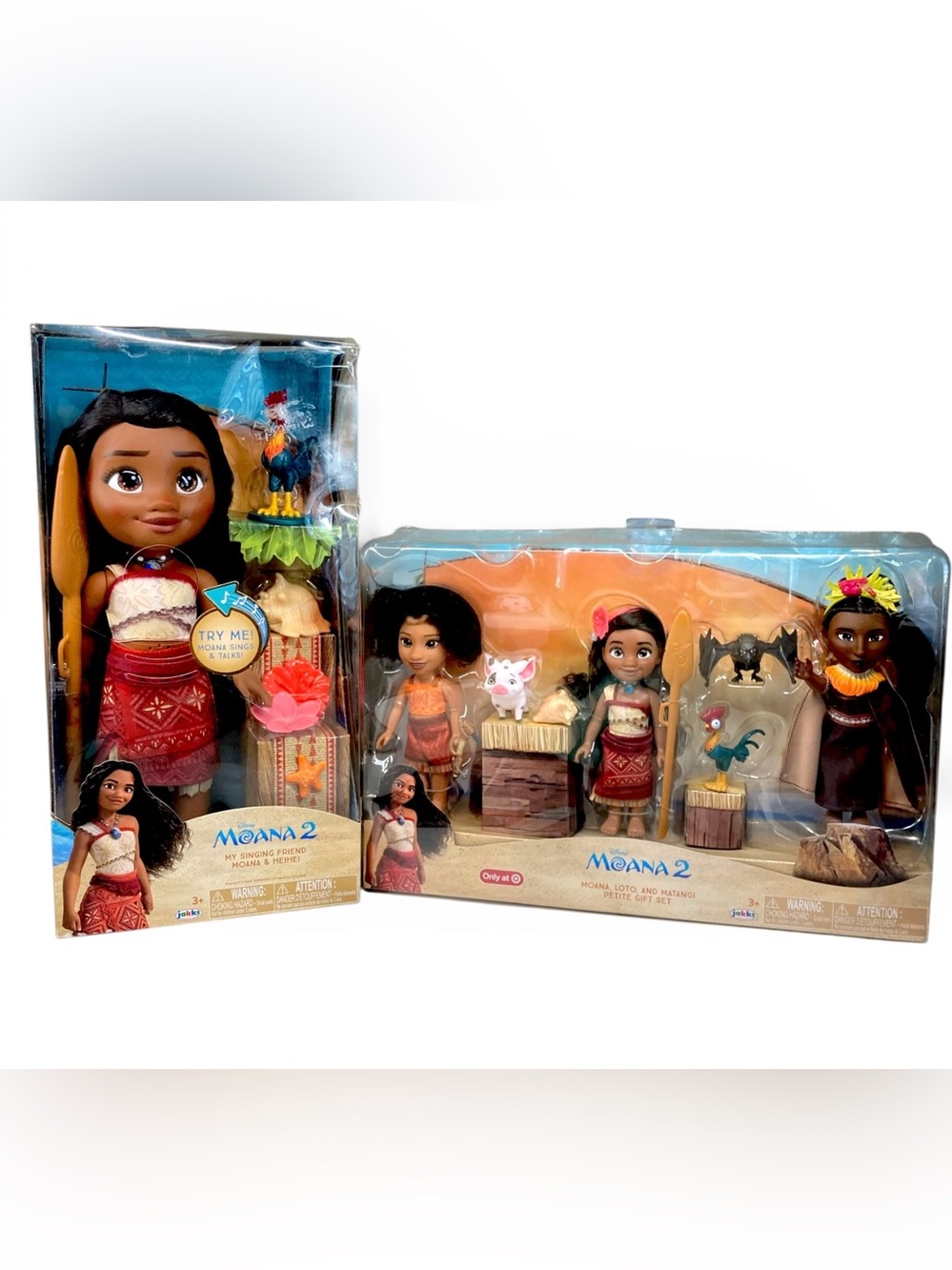 MOANA 2 Singing Friend AND Petite Gift Set w/ Loto & Matang Dolls Box-Shelf Wear